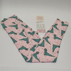 Lularoe Pink Dinosaur Legging Tween